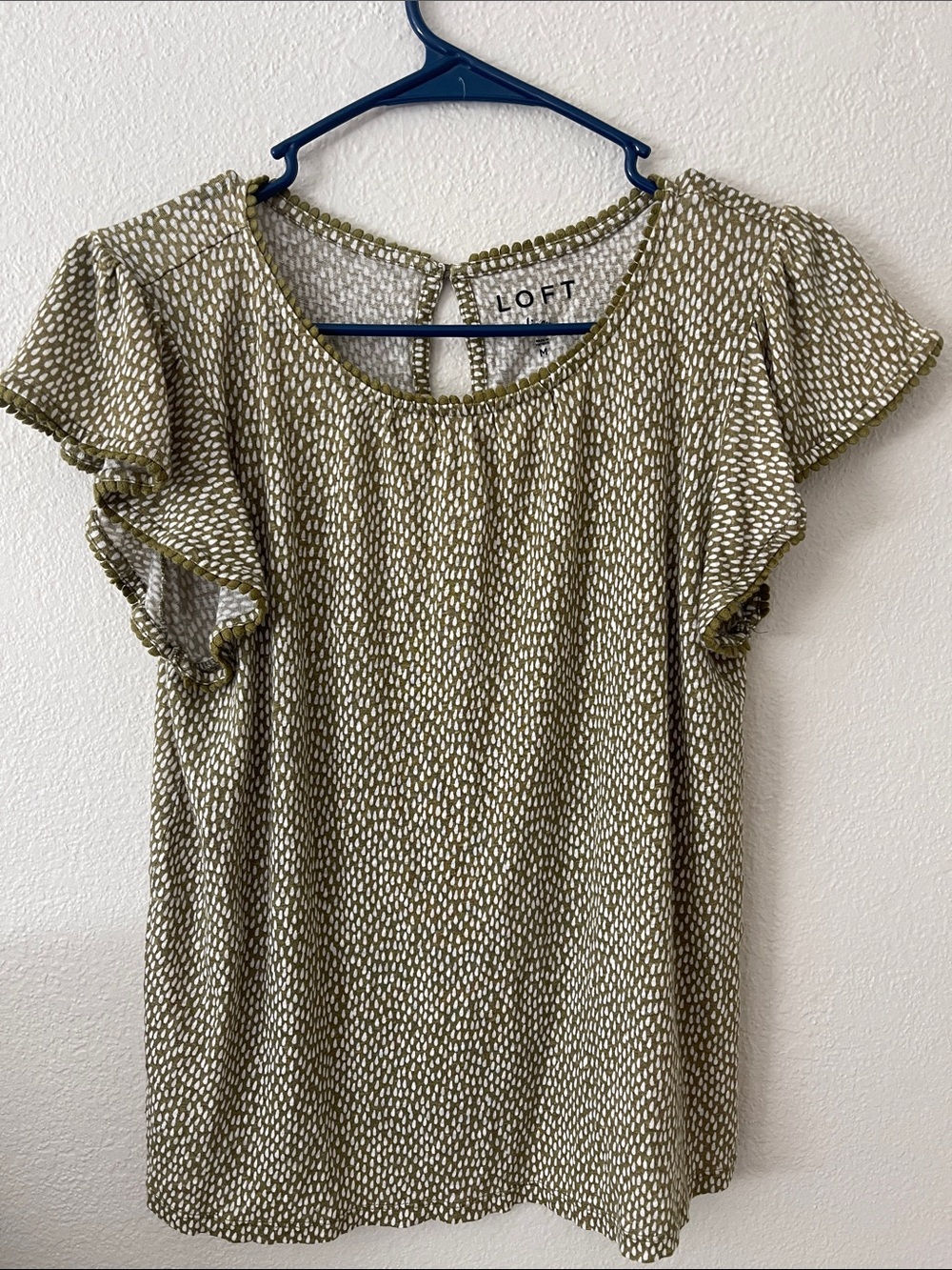 LOFT linen blouse shirt Olive